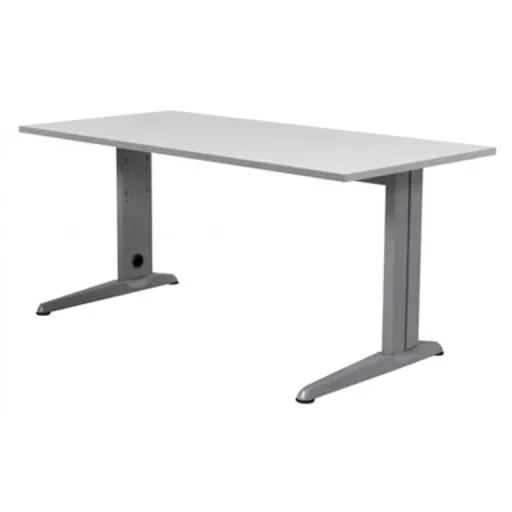 Secretária de Escritório 140x80cm – Rocada Alumínio / Branco