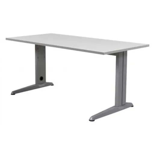 Secretária de Escritório 160x80cm – Rocada Alumínio / Cinza
