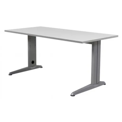 Secretária de Escritório 180x80cm – Rocada Alumínio / Cinza
