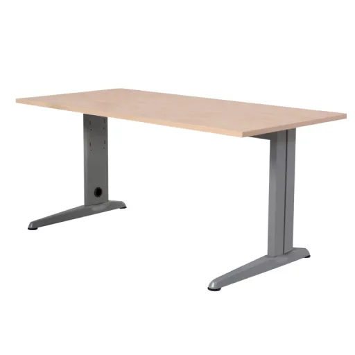 Secretária de Escritório 180x80cm – Rocada Alumínio / Faia