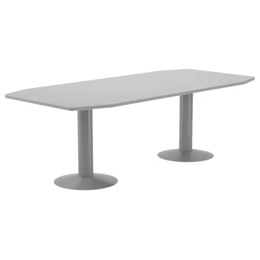 Secretária de Escritório 220x100cm – Rocada Alumínio / Cinza Estrutura Metálica Retangular