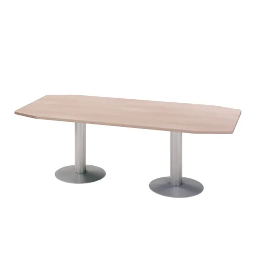 Secretária de Escritório 220x100cm – Rocada Alumínio / Faia Estrutura Metálica Retangular