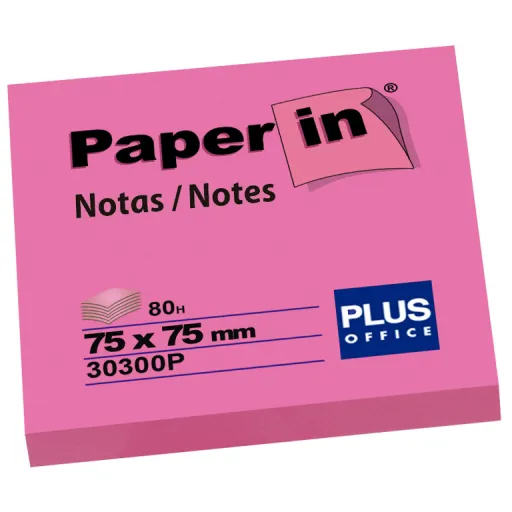 Notas Aderentes Paper-in 75X75 80Fls Rosa Néon