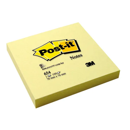 Notas Aderentes Post-it 76X76 100 Fls 654 Amarelo