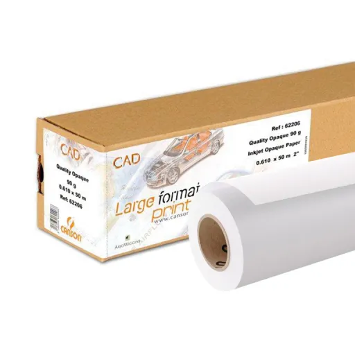 Rolo Papel Plotter 914X50 Opaco Inkjt 90G