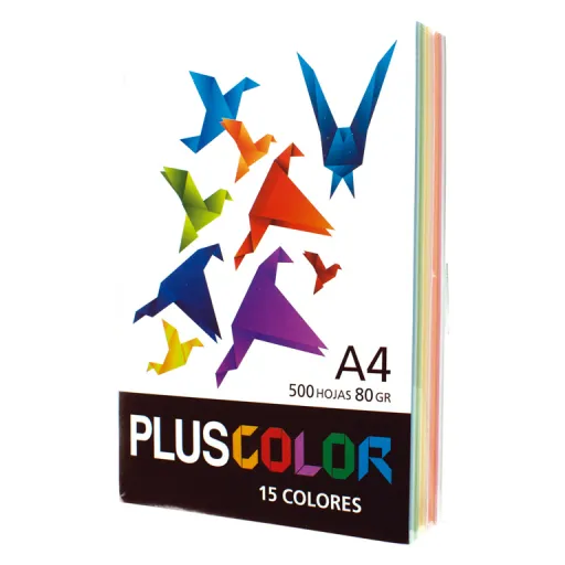 Papel de Cor Plus A4 80GR 500 Fls 15 Cores