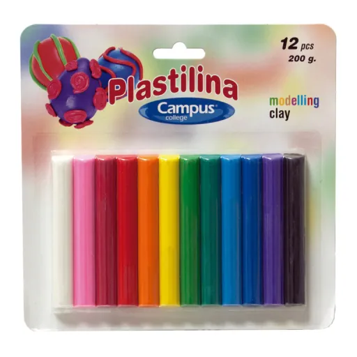 Plasticina em Barra 200g – 12 Cores – Campus College