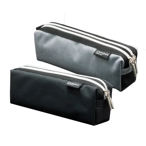 Estojo Campus Nylon Bicolor com 2 Zíperes – Campus