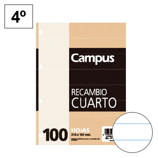 Recargas de Folhas 155 x 215 mm 100 Fls 60GR Horizontal – Campus