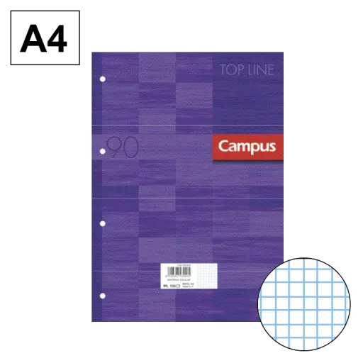 Recargas de Folhas A4 100 Fls 90GR Quadricula 3mm – Campus