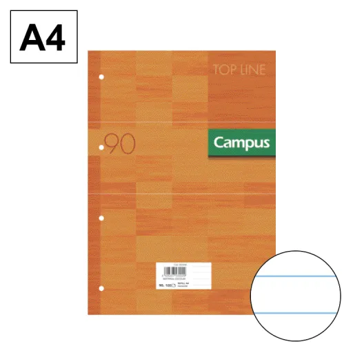 Recarga de Folhas A4 100 Fls 90G Pautado - Campus