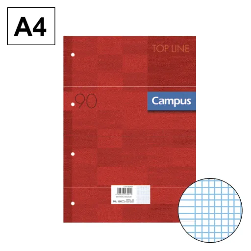 Recarga de Folhas A4 100 Fls 90G Milimétrico - Campus