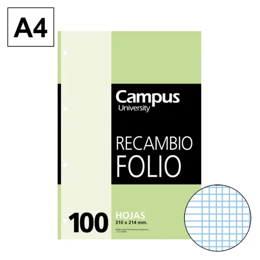 Recargas de Folhas Folio 100 Fls 60GR Milimétrico – Campus