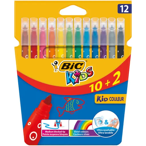 Marcadores Borronas Bic Kid 12 Cores - Bic
