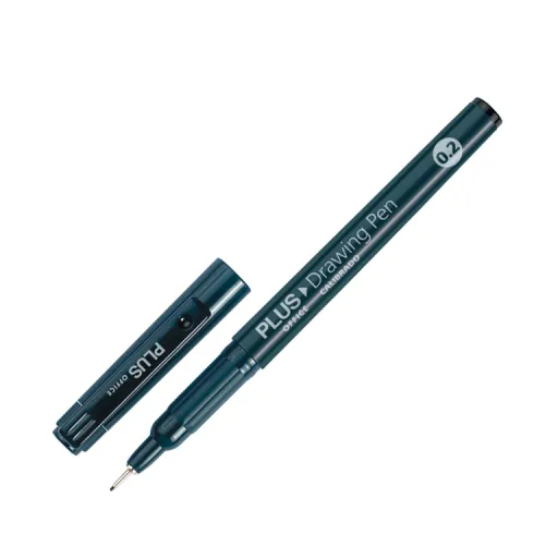 Marcador Drawing Pen Plus 0,6 mm Preto – Plus