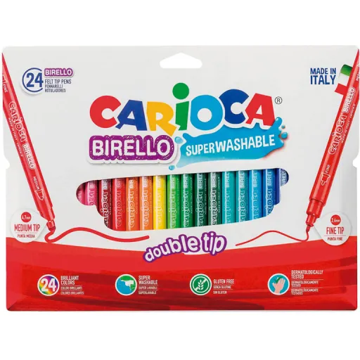 Marcadores Borronas Carioca Birello 2 Pontas 24 Cores – Carioca