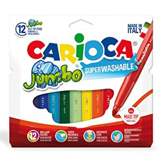 Marcadores Borronas Carioca Jumbo 12 Cores - Carioca