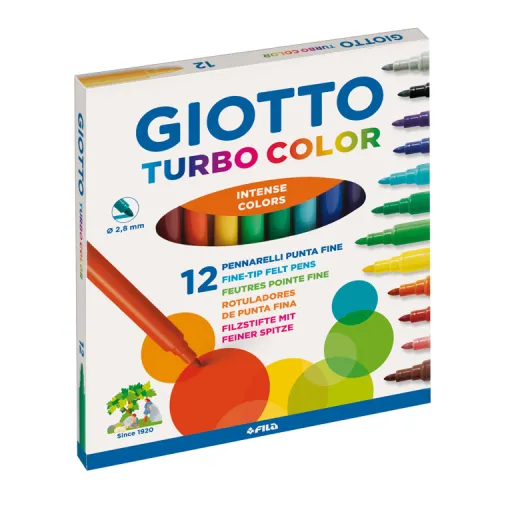 Marcadores Borronas Giotto Turbo 12 Cores – Fila