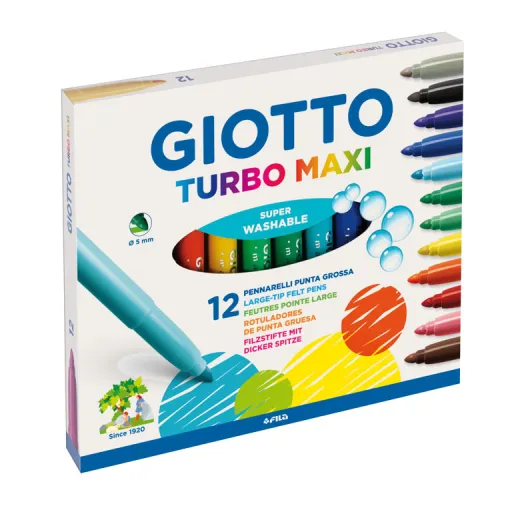 Marcadores Borronas Giotto Turbo Maxi 12 Cores - Fila