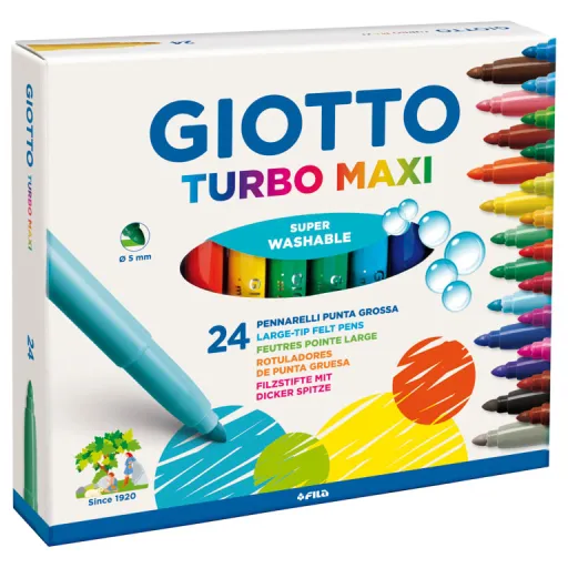 Marcadores Borronas Giotto Turbo Maxi 24 Cores - Fila