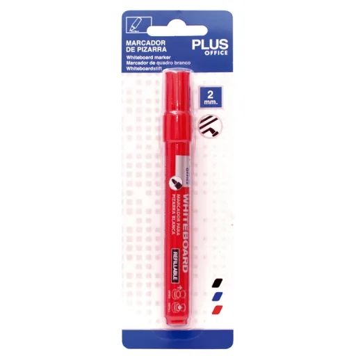 Marcador Quadro Branco Vermelho Blister 1 - Plus