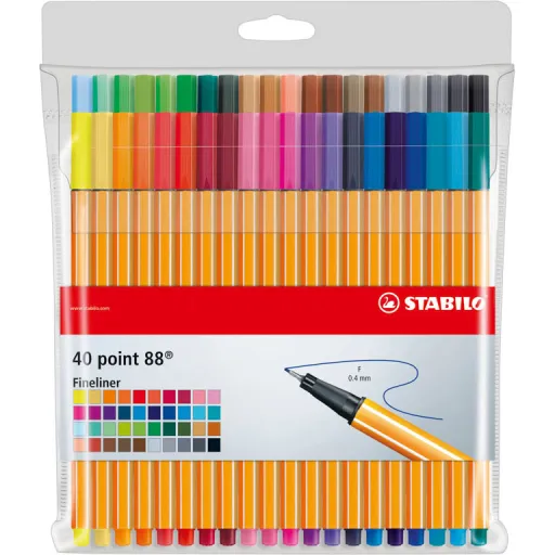 Marcador Point 88 Pack 40 Cores - Stabilo