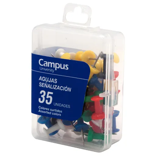 Alfinete de Sinalização Campus Cores Sortidas 35 Un.