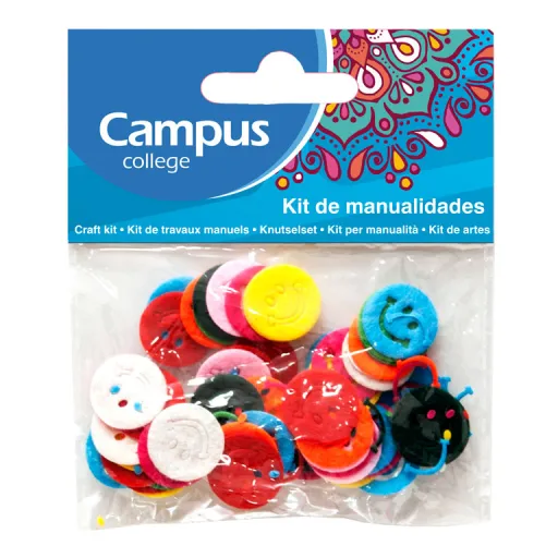 Kit de Manualidades Caras de Felpa 8 mm – Campus