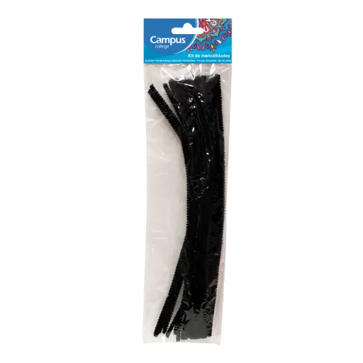 Kit de Manualidades Chenille Preto 6x300 mm – Campus
