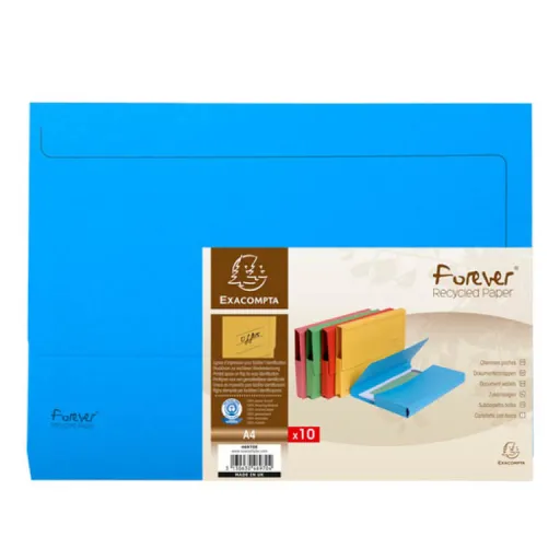 Dossier Cartolina Exacomp A4 Bolsa Azul