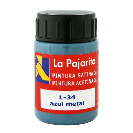 Tinta Plástica e Vinílica Azul Metalizado 35ML 6 Unid. – La Pajarita