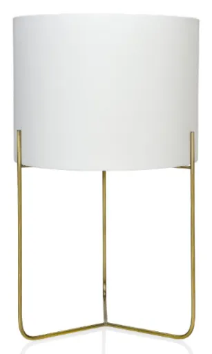 Candeeiro de Mesa Gatsby em Latão e Branco Ø30 x 50 cm – Andrea House
