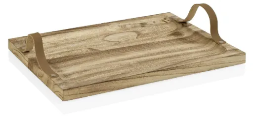 Bandeja em Madeira Natural 36x26x2 cm – Design Simples e Elegante