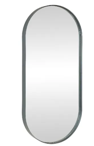 Espelho de Parede Oval em Metal Cinza – Andrea House