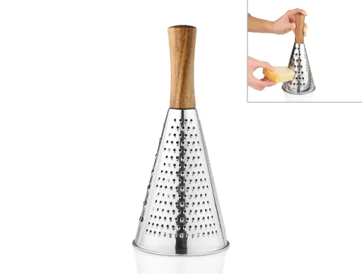 Ralador em Inox com Base de Acácia - Andrea House