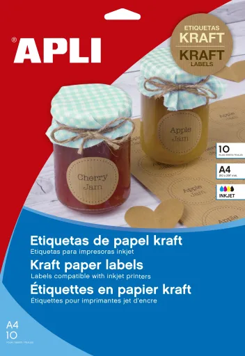Etiquetas Kraft Apli 210x297mm 10 Folhas