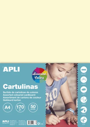 Cartolina Cores Pastel 210x297 mm 170g - 50 Folhas - Apli