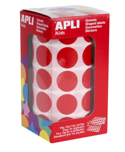 Rolo Autocolantes Redondo Vermelho 20MM
