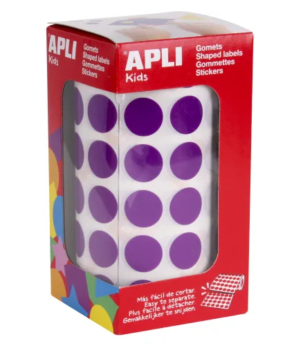 Rolo Autocolantes Redondo Roxo 15MM
