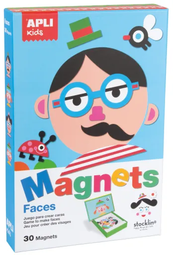 Jogo Magnético de Rostos – 30 Cartões + Base – Apli