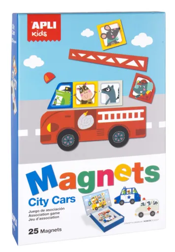 Jogo Magnético Carros – 25 Cartões + Base – Apli