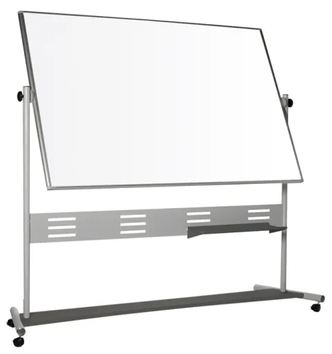 Bi Office - Quadro Branco Rotativo Magnético 90x120 cm Evolution Dupla Face com Cavalete