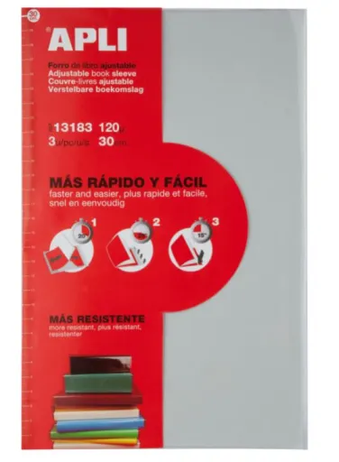 Capa Forra Livros Auto‑Ajustável 310mm 3 Un. – Apli