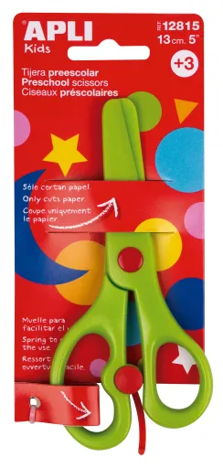 Tesoura Pré-Escolar Verde 13cm Apli