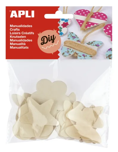 Kit Manualidades – Formas em Madeira – 24 Un. – Apli