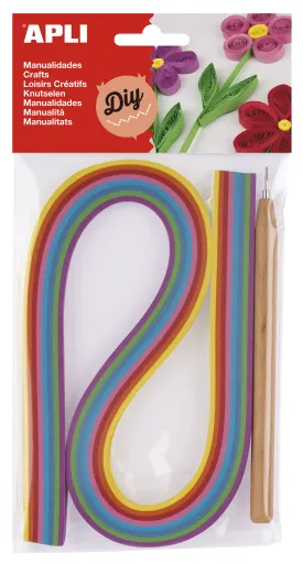Kit Manualidades – Tiras de Papel Coloridas e Ferramenta 5x540mm – 120 Un. – Apli