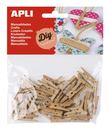 Kit Manualidades – Mini Molas de Madeira – 45 Un. – Apli