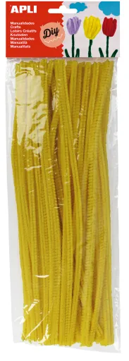 Kit Manualidades Apli Arames de Chenille Amarelos – 50 Unidades