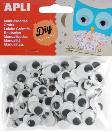 Kit Manualidades Olhos Ovais Móveis 100un. – Apli