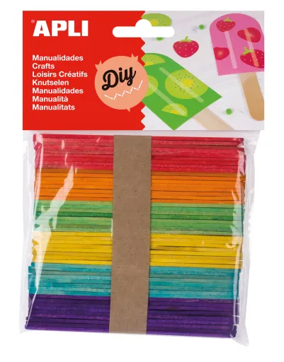 Kit Manualidades Palitos Coloridos 114x10x2mm 50un. – Apli